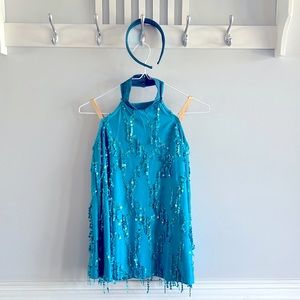 Weissman teal tap costume with wide headband